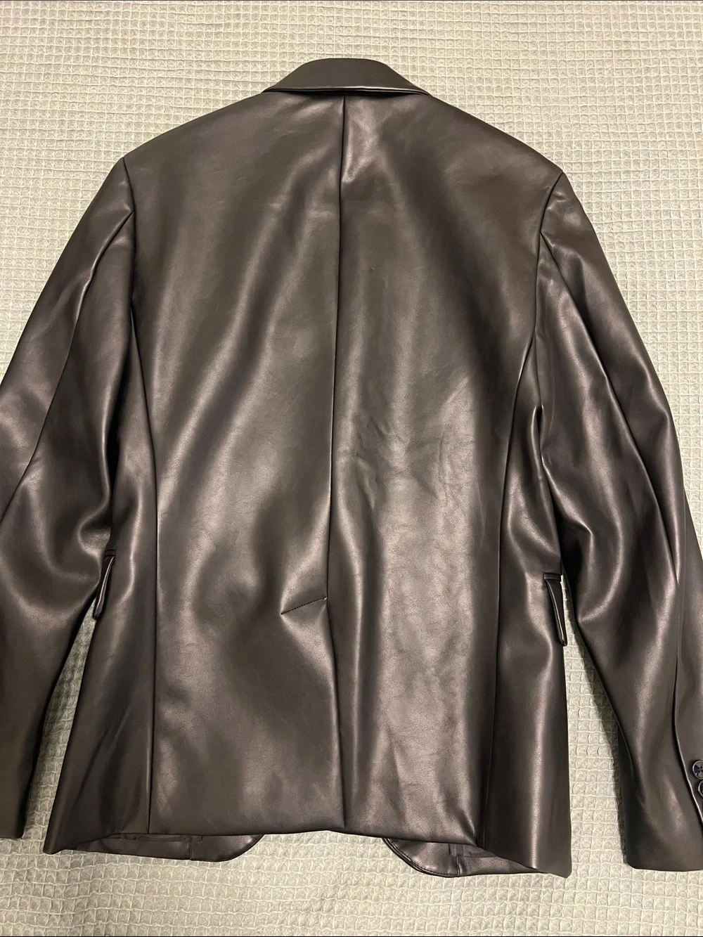 INC Black Faux Leather Sport Blazer - Stylish Tailored Jacket